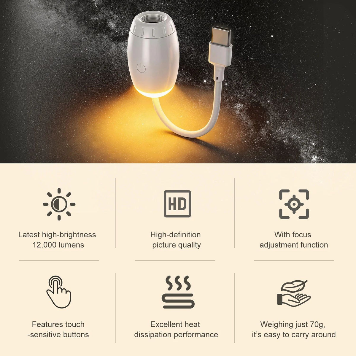 Evonix 2-in-1 Galaxy Projector V2